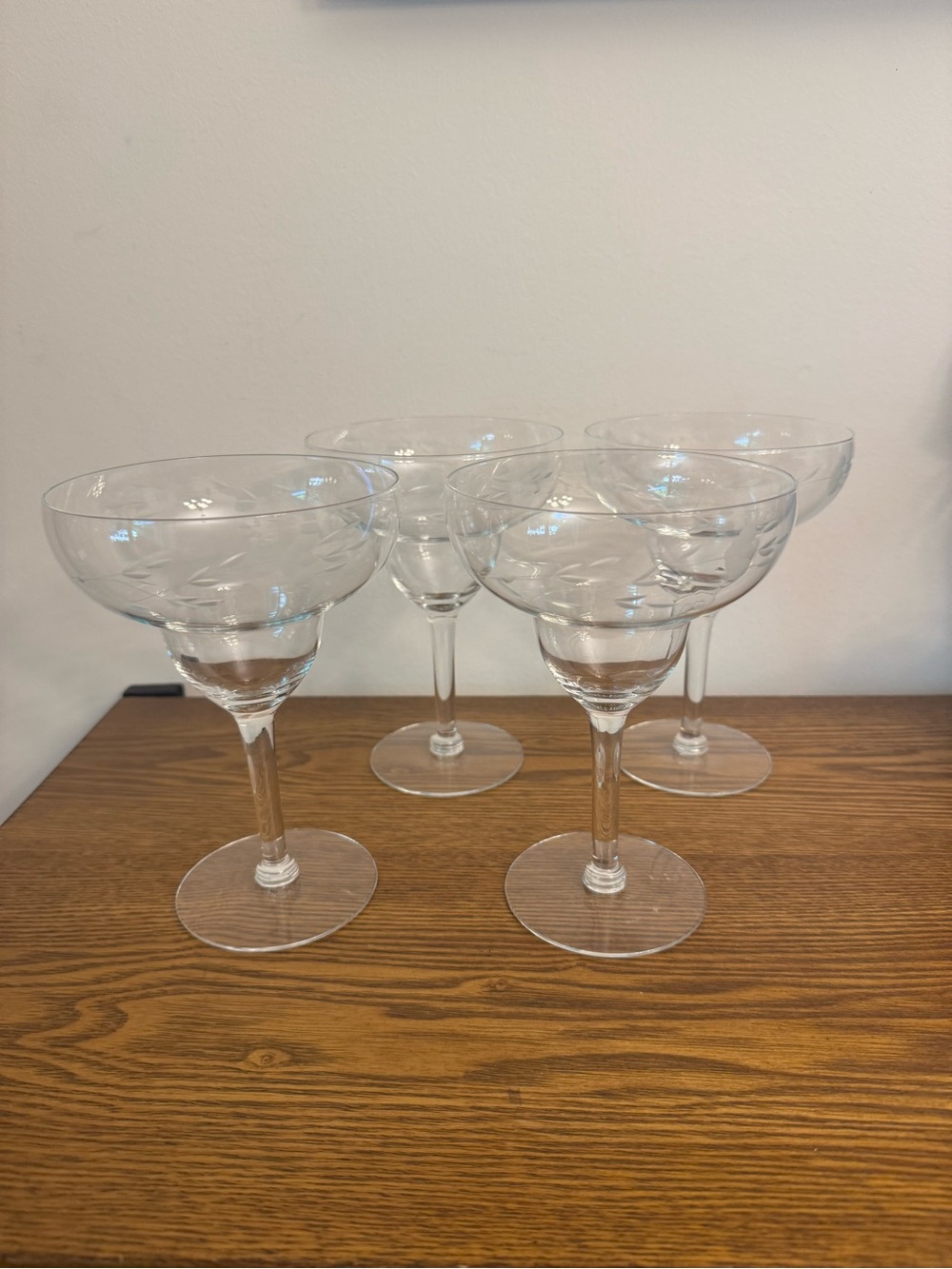 Vintage Princess House Heritage Crystal Margarita Glasses - Set of 4 EUC